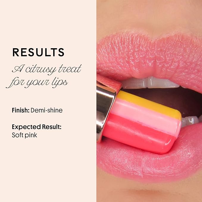 Winky Lux Pink Lemonade Tri-Color Tinted Lip Balm – Lip Care with Jojoba Oil & Vitamin E, Sheer Tint, Juicy Citrus Scent, Softens and Hydrates Dry Lips-Velvo Beauty