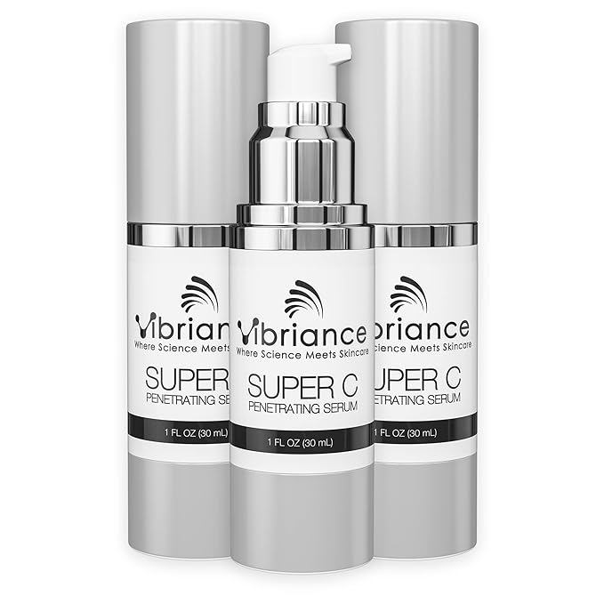 Vibriance Super C Serum for Mature Skin - All-in-One Vitamin Formula Hydrates, Firms, Lifts, Smooths, Targets Age Spots, Wrinkles, 1 fl oz - Pack of 3-Velvo Beauty