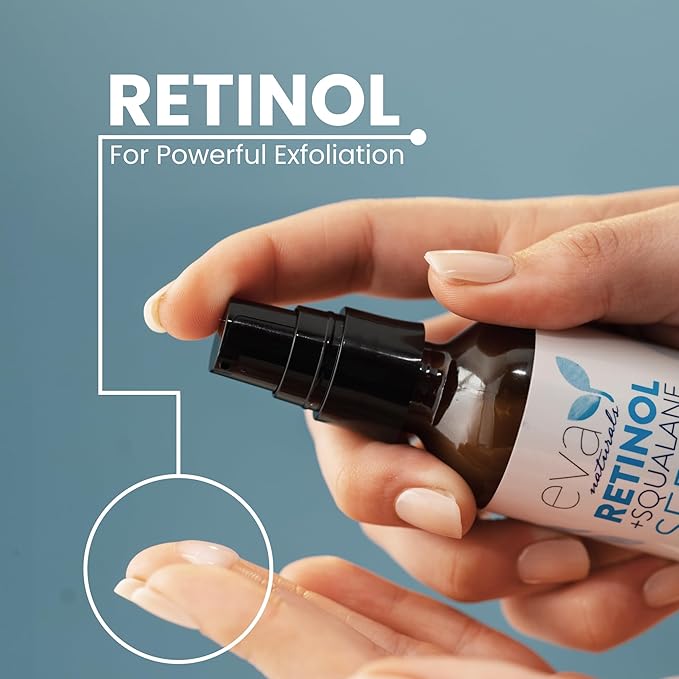 Eva Naturals Retinol + Squalane Serum – Anti Aging Face Serum for Wrinkles, Collagen Boost, Eye & Night Use – Retinoid Skin Care for Acne, Pores, Dark Spots & Sensitive Skin-Velvo Beauty