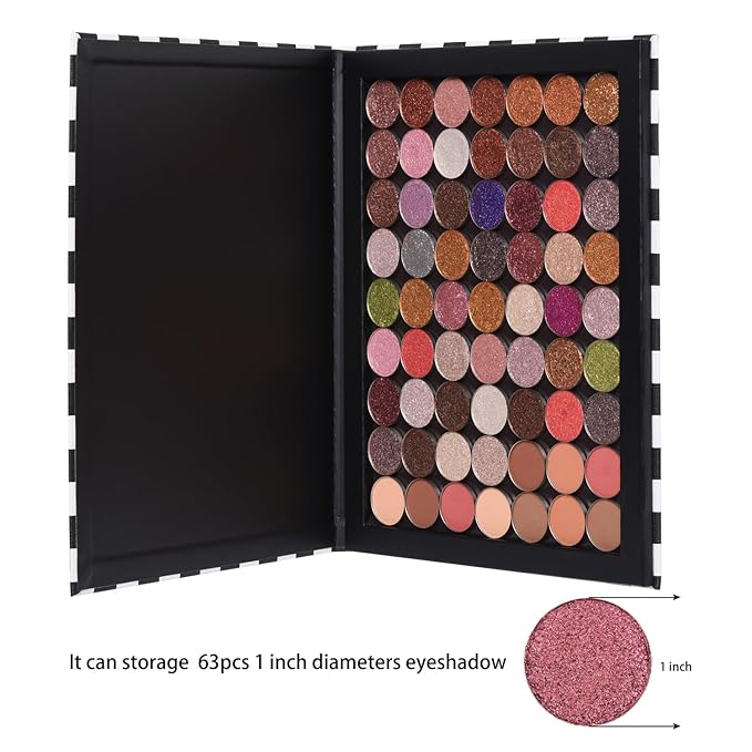 Extra Large Magnetic Palette Checkered Black Empty Makeup Palette for Eyeshadow Lipstick Blush Powder-Velvo Beauty