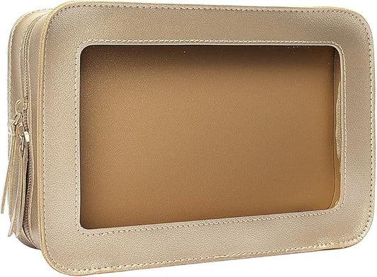 Clear Makeup Bag Small, TSA Approved Portable Toiletry Bag with Zipper Cosmetic Travel Bag Makeup Organizer Case Mini Makeup Pouch for Purse Car Organizer Bag for Women Men-Velvo Beauty