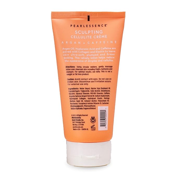 Pearlessence Sculpting Cellulite Cream, Argan & Caffeine - Helps Soften, Firm & Plump | Reduce Appearance of Dimples & Cellulite | USA Made (5 ounces)-Velvo Beauty