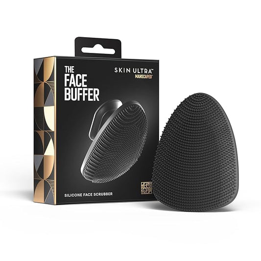 MANSCAPED® The Face Buffer - Men's Silicone Face Scrubber for Nourishing, Deep Cleaning & Exfoliating Your Skin, No-Slip Suction Cup Handle, Gentle Face Massage, 1-Pack-Velvo Beauty