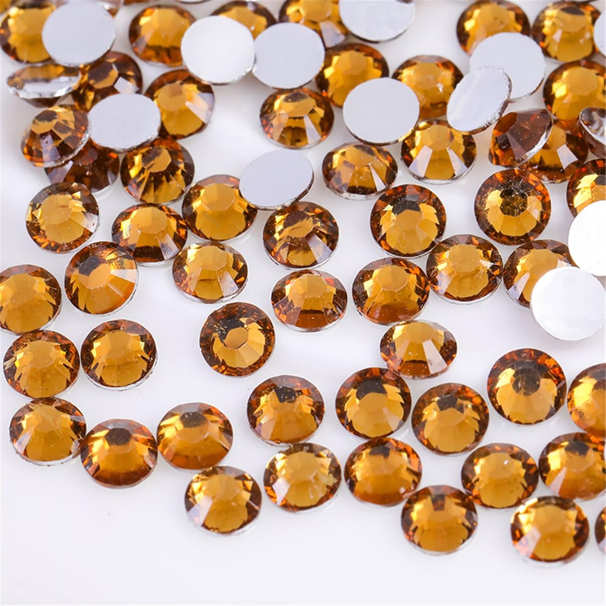 3000 Pieces SS12 3mm Flatback Rhinestones Clear Glass Round Gems Crystals for Nail Art DIY Crafts Clothes Shoes Bags (Yellow Coffee)