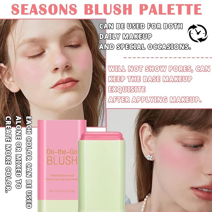 Blush Cream for Cheeks,Face Matte Contour Blush Makeup,Buildable Shimmer Facial Cheek Blusher Shades,Blendable Cosmetic Makeup Blush 01-Velvo Beauty