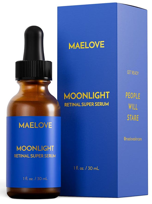 MAELOVE Moonlight Advanced Retinal Super Serum, 10x Stronger than Regular Retinol, for Softening Lines and Wrinkles, Reducing Dark Spots, Improving Skin Firmness, Vegan, Cruelty-Free, 1.0 fl oz-Velvo Beauty