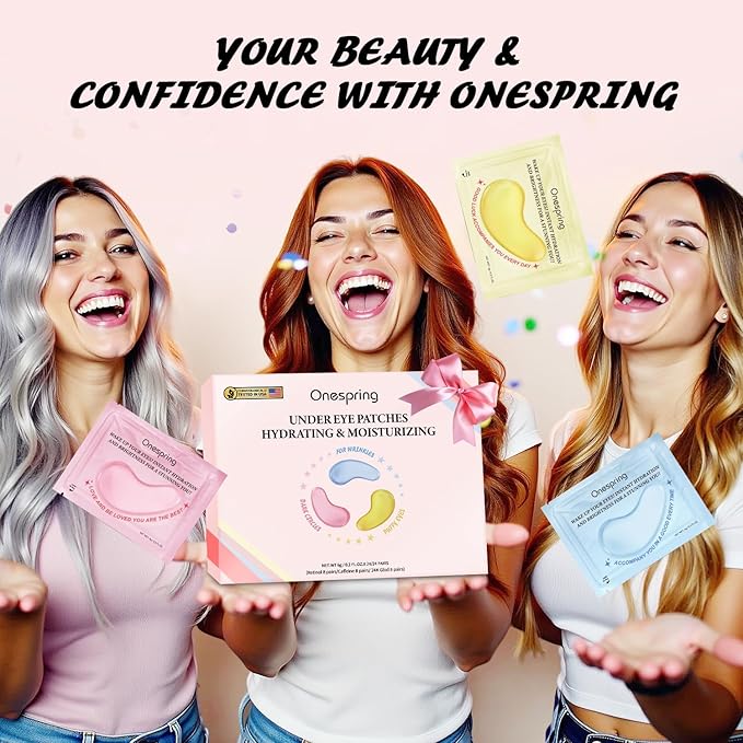 Eye Masks (36 Pairs) - Caffeine, Retinol, 24K Gold for Puffiness, Dark Circle, Wrinkles, Fine Lines - Firming Eye Gel Pads, Great for Holiday Gifts and Personal Use-Velvo Beauty