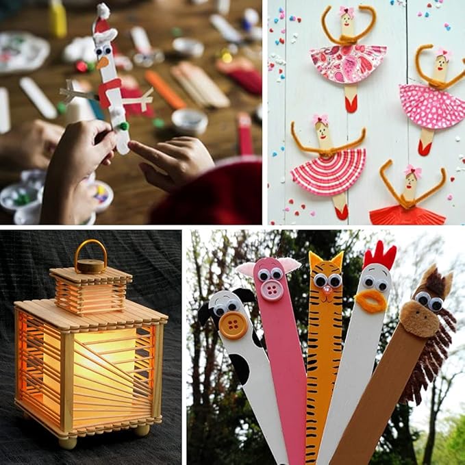 Mibly 4 Style 300 Pcs Assorted Wooden Wax Sticks for Body Legs Face and Small Medium Large Sizes Eyebrow Waxing Applicator Spatulas for Hair Removal or Wood Craft Sticks-Velvo Beauty