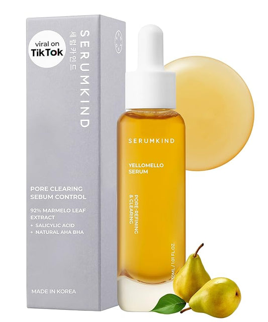 SERUMKIND Pore tightening and Refining Serum Korean Face Skincare - Natural Salicylic acid - Yellowmello Extract 92% -1 fl.oz.-Velvo Beauty