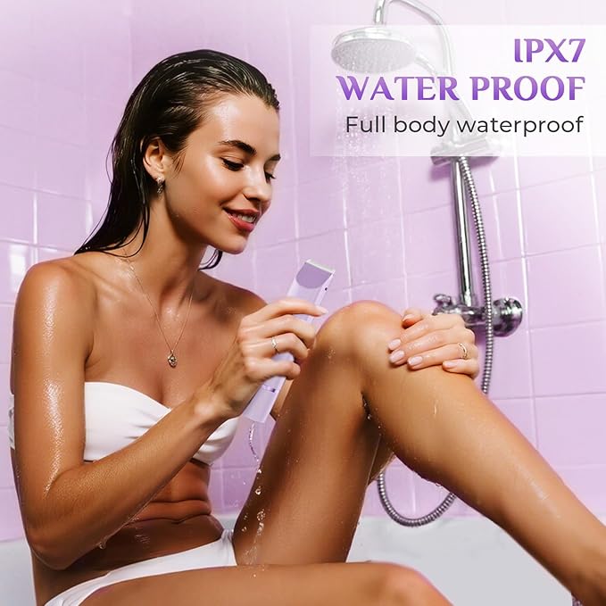 2025 New 2-in-1 Electric Bikini Trimmer for Women - Dual Head Electric Razor,Waterproof Painless Bikini Shaver, Pubic Hair Trimmer for Private Area & Body Hair, Purple-Velvo Beauty