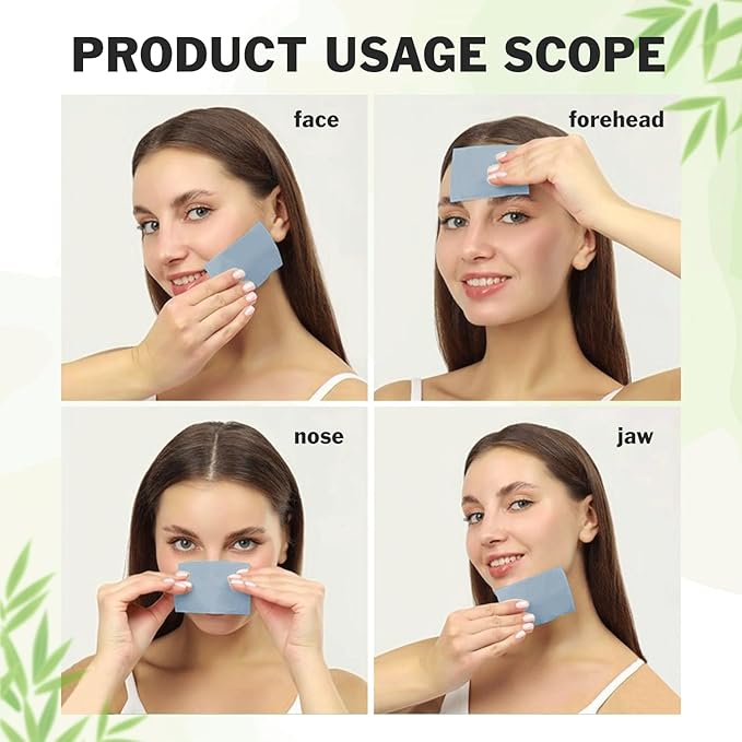 Natural Bamboo Charcoal Oil Absorbing Tissues - 4pk/400 Oil Blotting Sheets For Face, Oil Control Film, Oil Absorbing Sheets, Makeup Friendly-Velvo Beauty