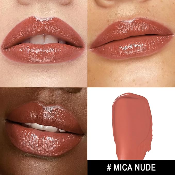 MAKI YIKA Moisture Nude Lipstick for Women Hydrate Lip Balm for Dry Cracked Lips Weightless Glossy Lip Color Juicy Finish,MA055 Mica Nude-Velvo Beauty