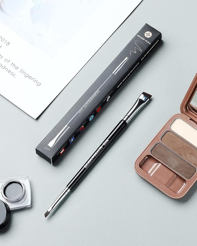 Eyebrow Brush & Eyeliner Brush, EigshowBeauty Double-Ended BrushesOne Brush For 2 Uses - Black (D104)-Velvo Beauty