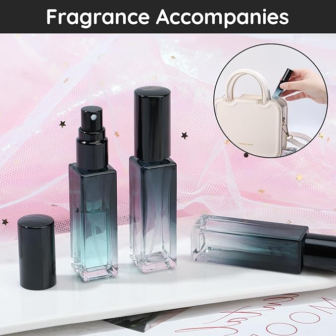 Segbeauty Travel Perfume Bottle Refillable, 5pcs 10ML Mini Glass Perfume Containers with Funnel and Pipette, Empty Portable Leak-proof Fragrance Bottles Spray Atomizer Pump Bottle Kit for Toiletries-Velvo Beauty