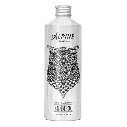 Alpine Provisions Cedar & Sandalwood Shampoo - Naturally Repair, Cleanse, and Hydrate with Essential Oils, Jojoba, Aloe Vera - Vegan, Sulfate & Plastic Free - Plant-Based Hair Care 16.9 FL Oz-Velvo Beauty