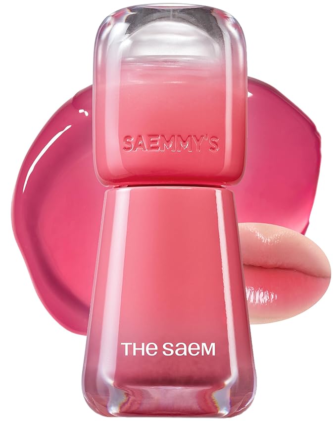 THESAEM Saemmy's Ade Shot Tint - Korean Lip Titnt, Water Gel Lip Stain with Plump Glowy Moisturizing Finish, Buildable Radiant Gloss, Long-Lasting Comfort, 0.1 fl.oz. (03 Lychee Chamomile)-Velvo Beauty