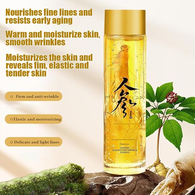 Ginseng Extract Liquid, Ginseng Extract Anti-Wrinkle Original Serum Oil, Korean Red Ginseng Essence for Anti Aging, Moisturizer, Fighting Collagen Loss, Reduces Wrinkles, Improves Sagging (2)-Velvo Beauty