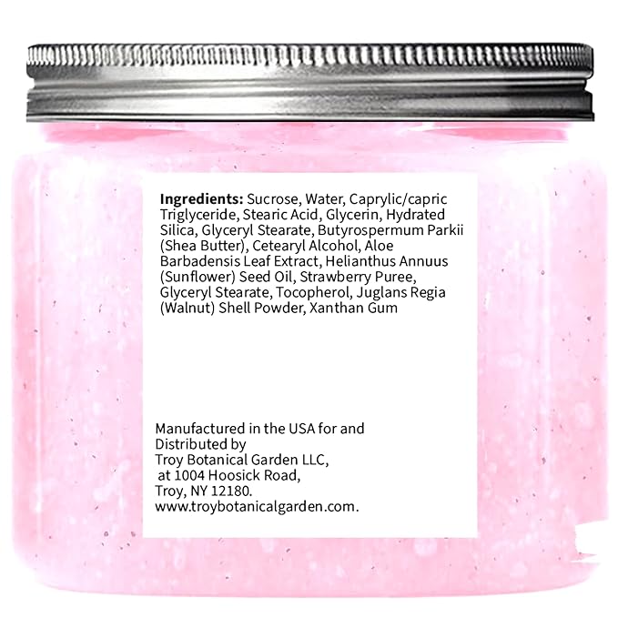 Strawberry Ice Cream Sugar Scrub 10 oz - Natural Strawberry Formula - Deliciously Fragrant, Refreshing, and Skin-Polishing Care - The Best Stocking Stuffer-Velvo Beauty
