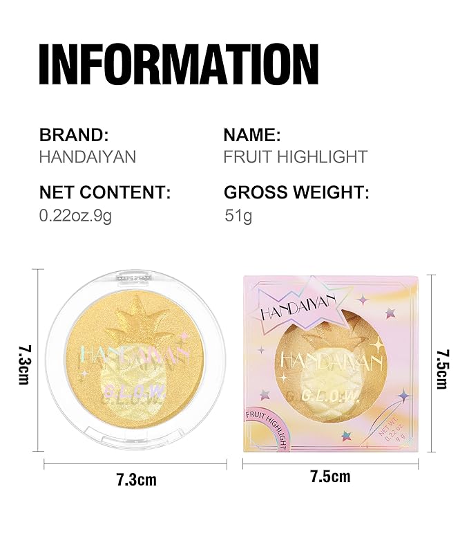 Face Highlighter Makeup Palette, Glossy Glitter Highlight Brightening Contouring Palette Natural Shiny Contour Makeup Illuminator Longlasting Lightweight, Blush&Highlighter (#03 Strawberry)-Velvo Beauty