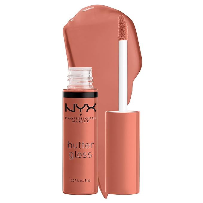 NYX PROFESSIONAL MAKEUP Butter Gloss Brown Sugar, Non-Sticky Lip Gloss - Sugar High (Peachy Light Nude)-Velvo Beauty