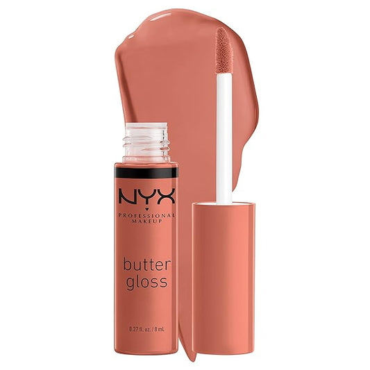 NYX PROFESSIONAL MAKEUP Butter Gloss Brown Sugar, Non-Sticky Lip Gloss - Sugar High (Peachy Light Nude)-Velvo Beauty