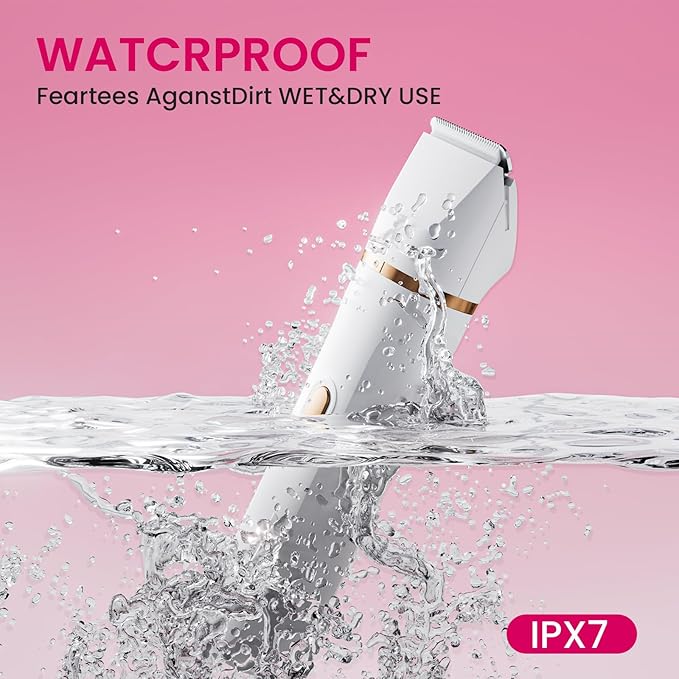 Electric Razors for Women, 5-in-1 Wet/Dry Bikini Trimmer with USB Charge Dock, Deluxe Facial Hair Removal, Wet/Dry Body Shaver for Nose Eyebrows Beard Underarm Leg Arm, IPX7 Waterproof (White)-Velvo Beauty