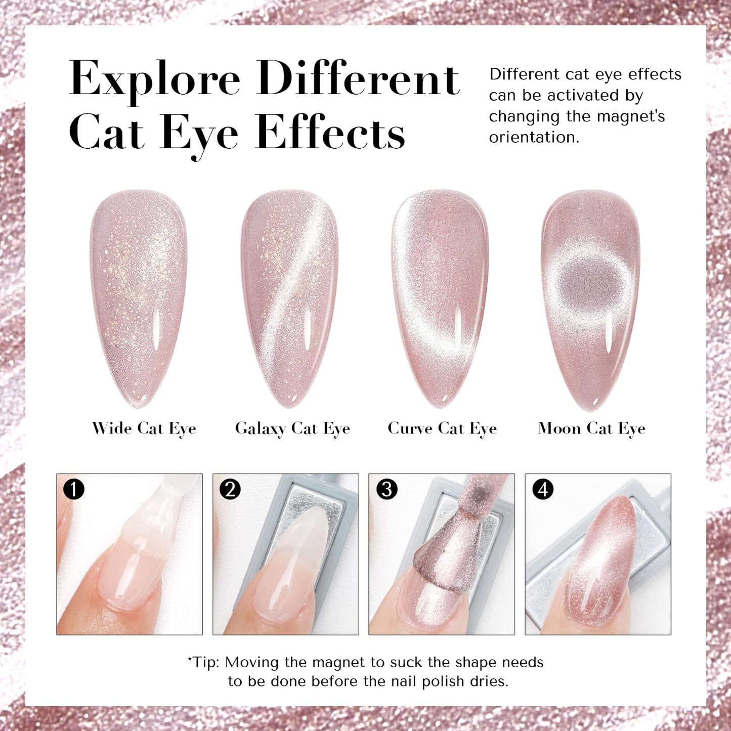 AZUREBEAUTY Cat Eye Nail Polish Quick Dry Nude Glitter Toe Nail Polish Natural Shine Nail Lacquer Salon-Quality for Women Girl Gifts-Velvo Beauty