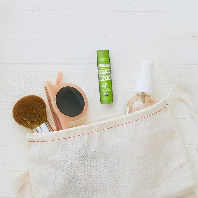 Dr. Bronner’s Organic Lip Balm 6-Pack (.15oz) Natural, Moisturizinging, Petroleum-Free Lip Balm with Beeswax & Avocado Oil for Dry Lips, Men & Women - Lemon Lime-Velvo Beauty