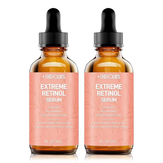 Retinol Serum for Face 2.5%, B5 Herbal Resurfacing Retinol with Vitamin C, Vitamin E, Hyaluronic Acid, Anti-Aging, Wrinkle Smoothing, Dark Spot Corrector, Brighten Dullness 2 Packs-Velvo Beauty