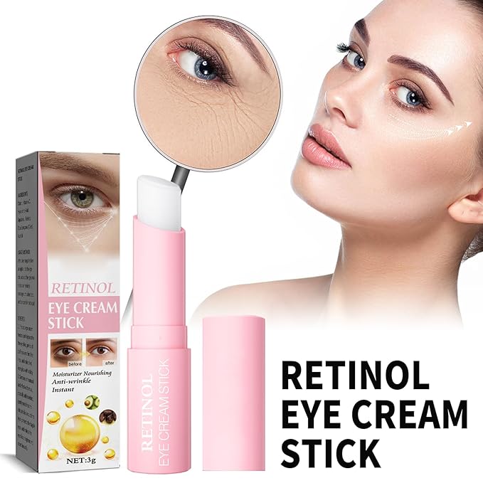 Retinol Eye Stick with Vitamin C Eye Cream for Dark Circle and Puffiness, Brightening Eye Balm Reduces Fine Lines and Bags in 4 Weeks-Velvo Beauty