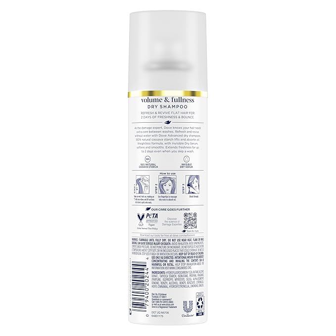 Dove Dry Shampoo for 2 Count for Oily Hair Volume & Fullness for Refreshed Hair 5 oz-Velvo Beauty
