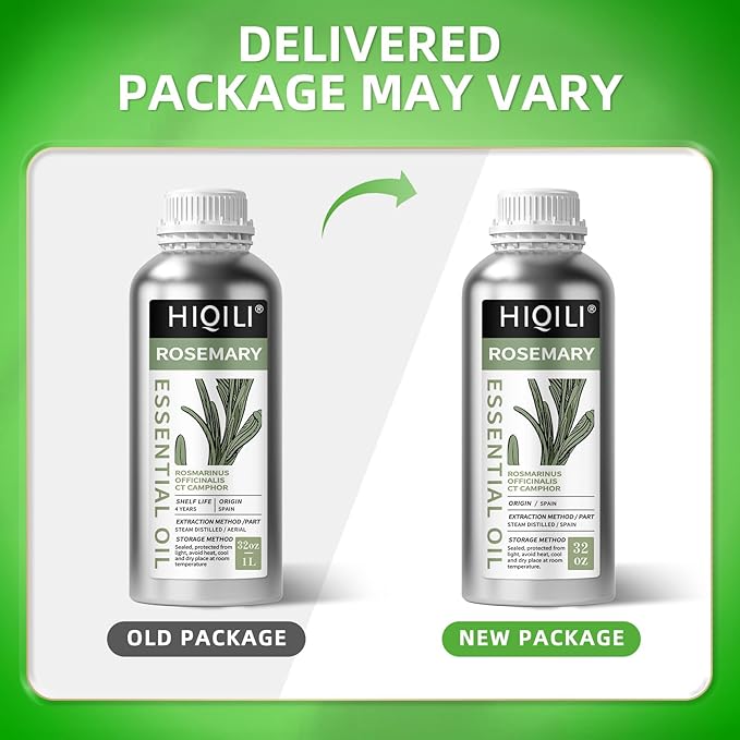 HIQILI 1000ML Rosemary Oil for Hair Growth, Add to Shampoo & Conditioner, 100% Pure Undiluted - 32 Fl Oz-Velvo Beauty