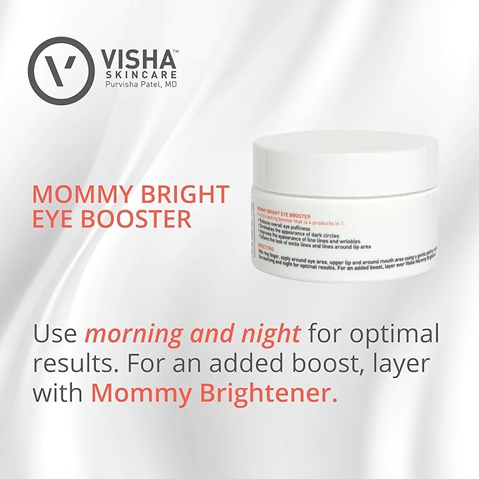 Skincare Mommy Bright Eye Booster 4 in 1 Cream for Dark Circles and Puffiness Under Eyes, Fine Lines and Wrinkles Eye Cream, Safe to Use During Pregnancy and Nursing 0.5oz-Velvo Beauty