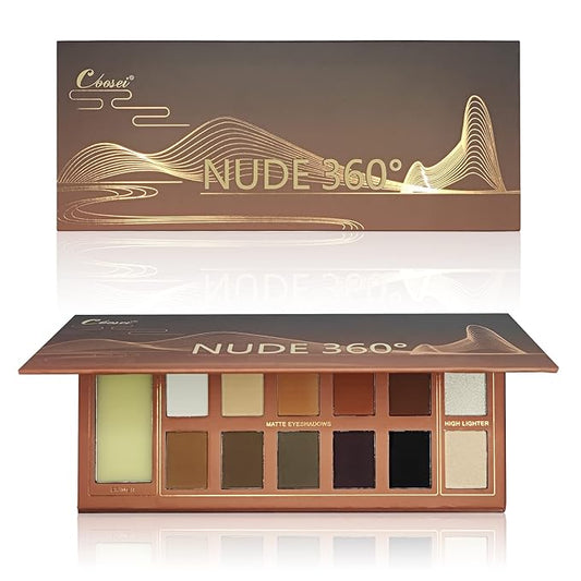 Eye Makeup Eyeshadow Palette with eye shadow primers black white highlighter Matte Shimmer Pallet 12 Natural Nude Colors Make Up Gift Kit-Velvo Beauty