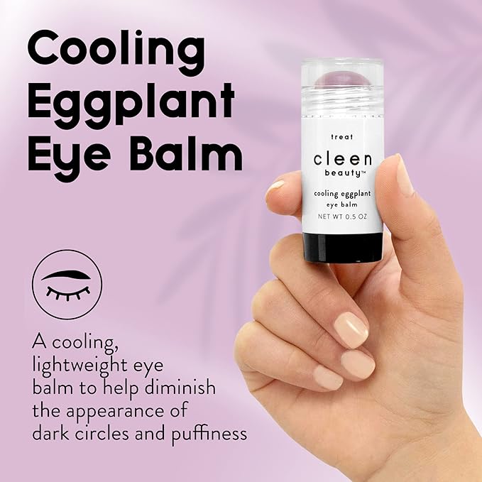 Cleen Beauty Cooling Eggplant Eye Balm | Under Eye Stick | Dark Circles Under Eye Treatment for Women | Puffy Eyes Treatment - Paraben Free | 0.5 Oz-Velvo Beauty
