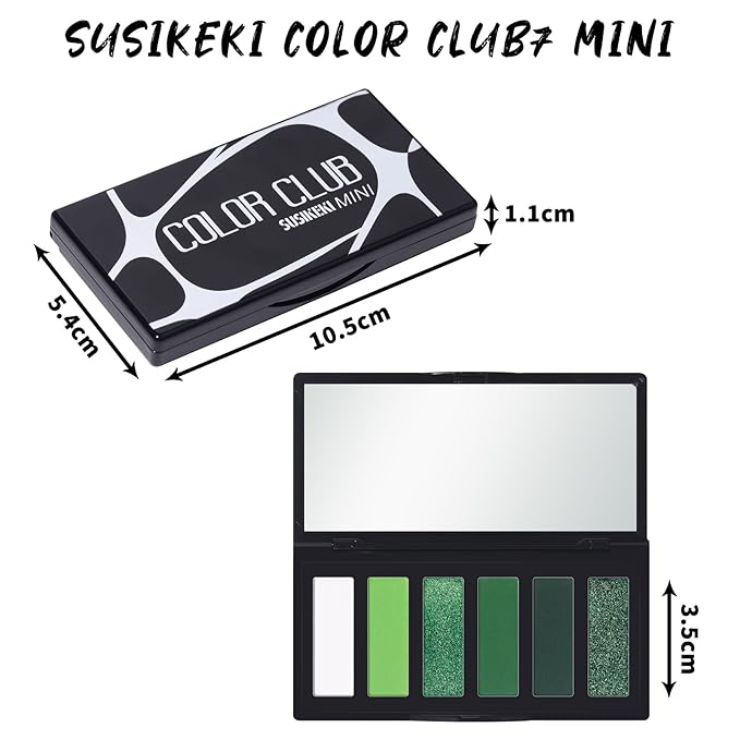 Green Eyeshadow Palette with Mirror Lime Forest Emerald Tones Matte Shimmer 6 Colors Mini Eye Shadow Pallet Travel Size Highly Pigmented for Goth Fairy Joker Wicked Halloween Parties Makeup-Velvo Beauty