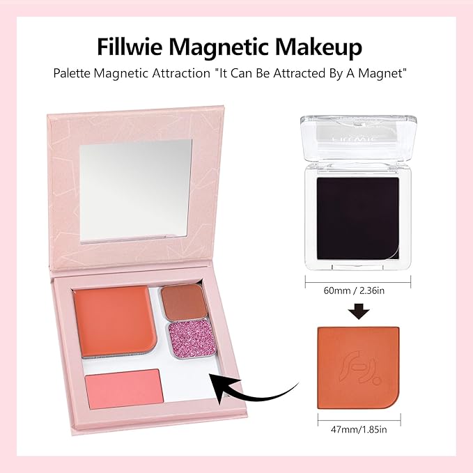 Blush Palette Duo – Cream & Powder Blush Set in Orange Brown, Long-Wearing & Moisturizing, Easy to Blend, Radiant Coverage for Cheeks, Eyes & Lips, Magnetic Palette Compatible (2Pack,Pumpkin Spice)-Velvo Beauty