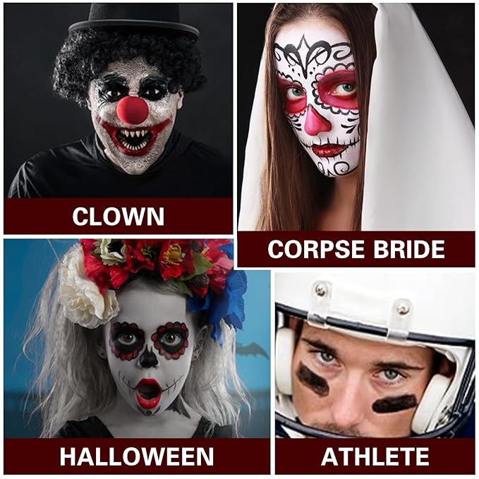Clown Makeup Kit Black White Red Face Body Paint Palette Halloween Makeup Kit for Sfx Joker Zombie Cosplay Vampire Makeup-Velvo Beauty