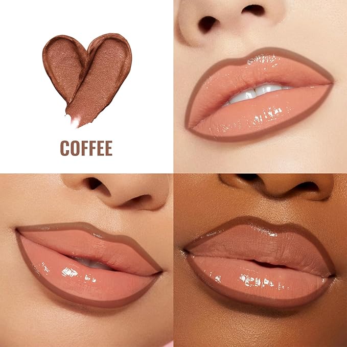 Lip Stain - Lip Liner Stain, Long Lasting Peel Off Lip Stain, Natural Peel Off Lip Liner Stain with Tweezer, Easy to Use, Waterproof, Smudge-proof, Transfer-proof, Coffee-Velvo Beauty