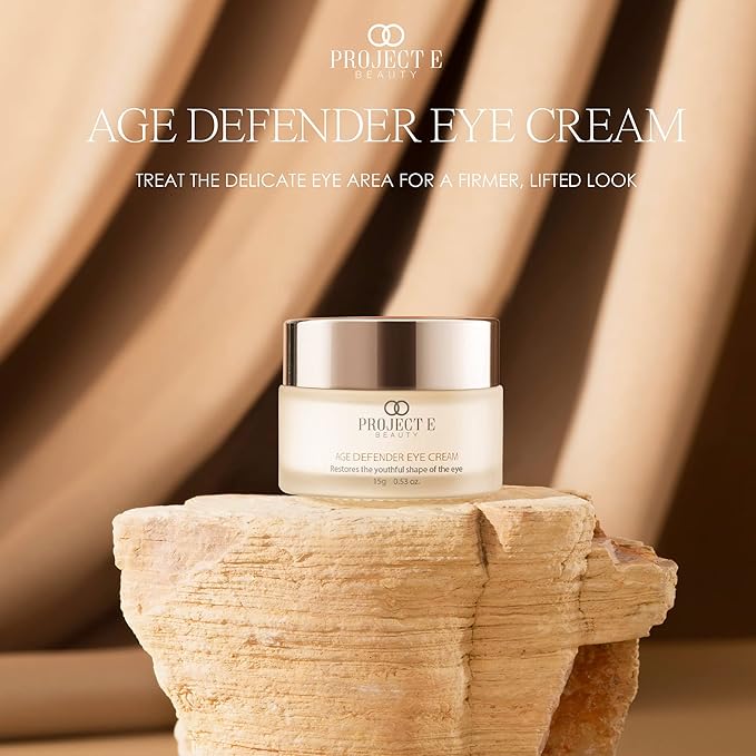 Project E Beauty Age Defender Eye Cream Brightens & Smooths Under Eyes | Reduce Puffiness, Lines & Dark Circles | Anti-Aging & Hydrating | Wrinkle Smoothing Eye Cream Treatment | 15g-Velvo Beauty