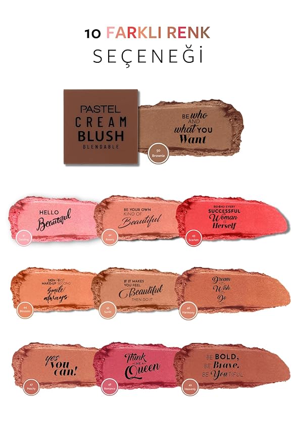 Pastel Cream Blush 50 | Fresh | Healthy & Natural Look | Ligh Weighted Formula | Sebum Control Richly Pigmented | Easily Blendable | Long Lasting | Semi Matte | 0.18 oz.-Velvo Beauty
