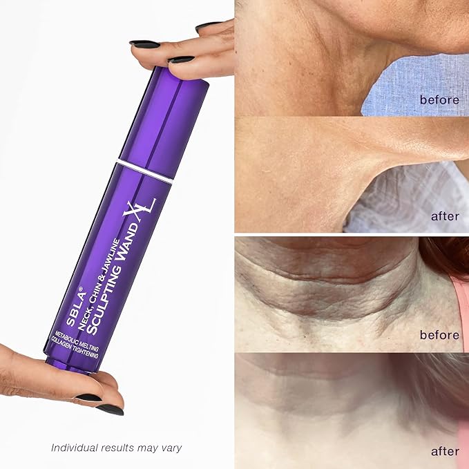SBLA Neck, Chin & Jawline Sculpting Wand XL – Melts Neck Fat Under The Chin & Along Jowls, Lifts & Sculpts The Entire Area & Reduces Lines, Boosts Collagen Production-Velvo Beauty
