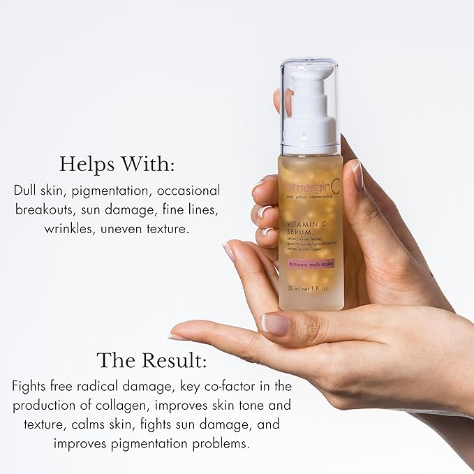emerginC 12% Vitamin C Facial Serum - Extra Strength Micro-Encapsulated Spheres to Help Address Visible Signs of Aging + Dark Spot (1 Ounce, 30 ml)-Velvo Beauty