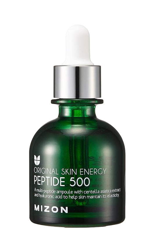 MIZON Peptide 500 Ampoule Peptides Adenosine Hyaluronic Acid Centella Asiatica Skin Elasticity Moisturizing Collagen Booster Korean Serum (1.01 fl. oz)-Velvo Beauty