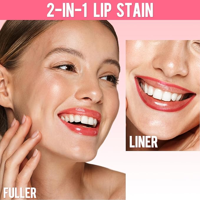 Lip Stain - Lip Liner Stain, Long Lasting Peel Off Lip Stain, Natural Peel Off Lip Liner Stain with Tweezer, Easy to Use, Waterproof, Smudge-proof, Transfer-proof, Mauve-Velvo Beauty