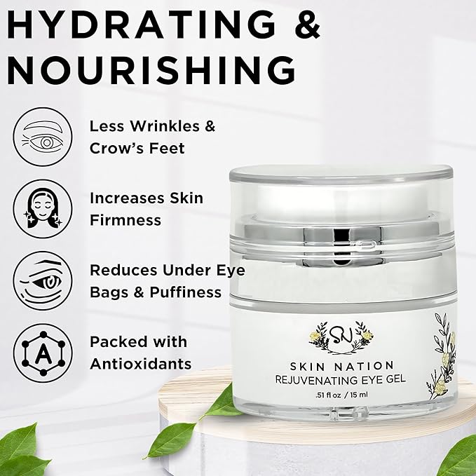 Revitalizing Under Eye Cream, Under Eye Brightener with Plant Based Actives that Boosts Collagen, Eye Cream for Dark Circles Diminishes Fine Lines and Creates Firm Radiant Skin, Eye Cream Anti Aging-Velvo Beauty