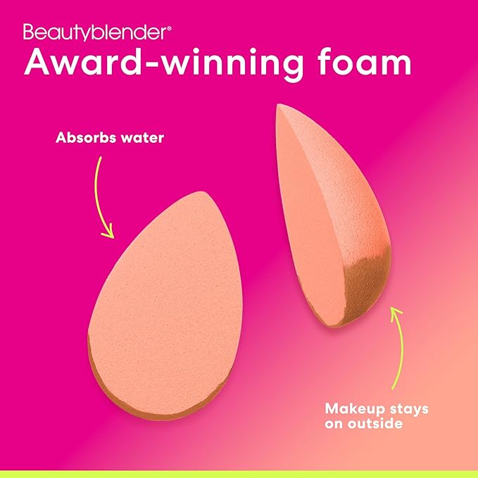 Beautyblender® | Papaya Beauty Blender Makeup Sponge, Super-Soft Foam Easily Blends Foundations, Powders & Creams, Made in USA, Reusable, Washable, Streak Free Application, Vegan, Cruelty Free-Velvo Beauty