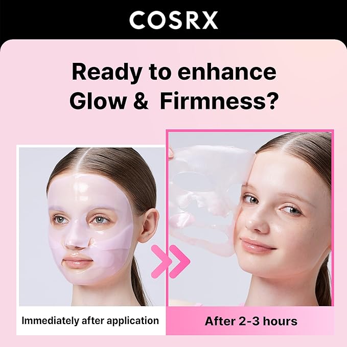 COSRX The Peptide Collagen Lifting Glow Hydrogel Face Masks Skincare 3 EA, Collagen Face Mask, Travel Essentials, Overnight Face Mask, Korean SkinCare-Velvo Beauty