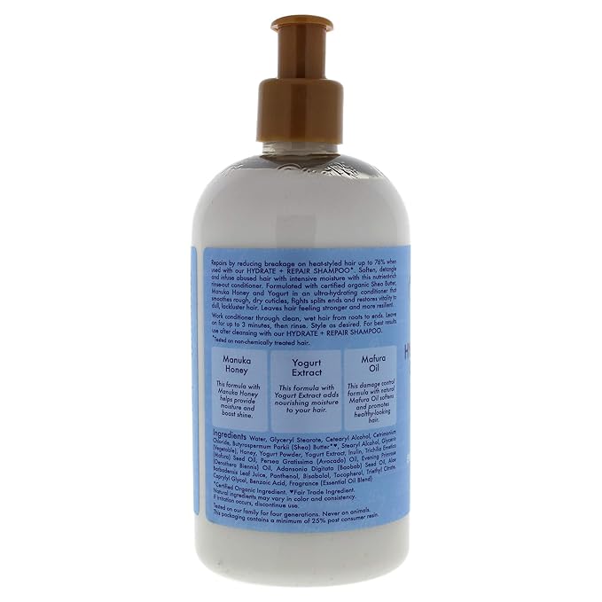 SheaMoisture Hydrate & Repair Conditioner for Damaged Hair Manuka Honey & Yogurt Shea Butter 13 oz (Pack of 2)-Velvo Beauty