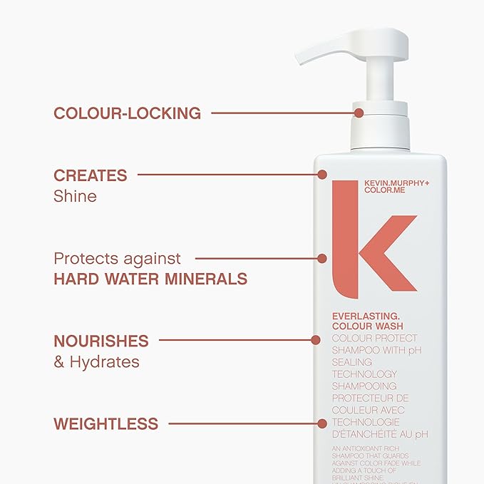 KEVIN.MURPHY EVERLASTING.COLOUR WASH - Hair Colour Shampoo - Colour Protect Hair Care - pH Balanced Shampoo - Sulphate Free -1000 mL / 8.4 fl oz-Velvo Beauty